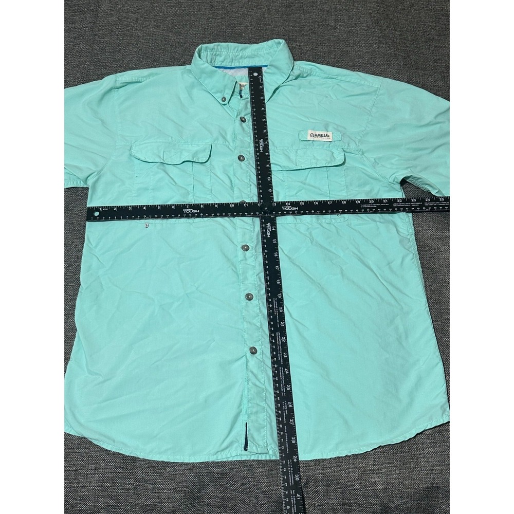 Magellan Outdoors Relaxed Fit Men's L Light Blue Short Sleeve Shirt - Picture 2 of 5
